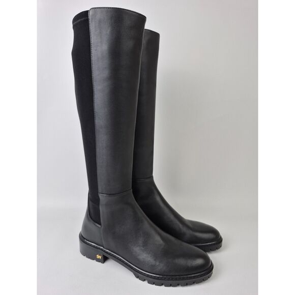 Stuart Weitzman Women's Black City Knee-High Leather Boots Size 6 B SJ198 - Picture 1 of 7